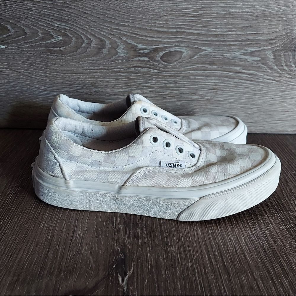 White Checkered Vans Kids Size 1.5